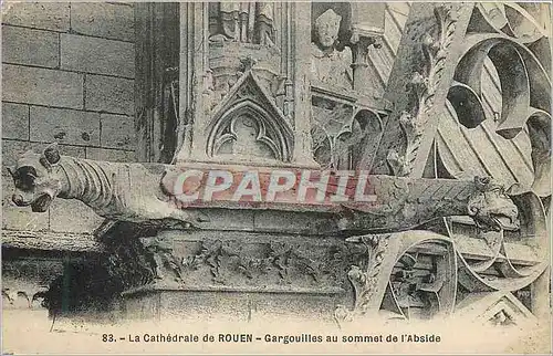 Cartes postales La Cathedrale de Rouen Gargouilles au Sommet de l'Abside