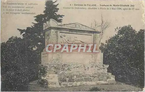 Cartes postales Environs de Falaise Tombeau de Marie Elisabeth Joly