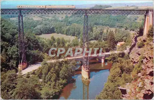 Cartes postales moderne Le Viaduc de Rouzat Vallee Pittoresque de la Sioule Train