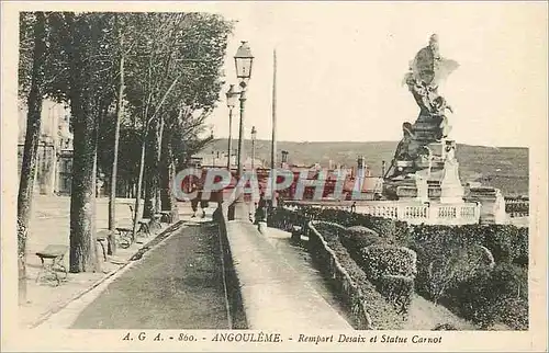 Cartes postales Angouleme Rempart Desaix et Statue Carnot
