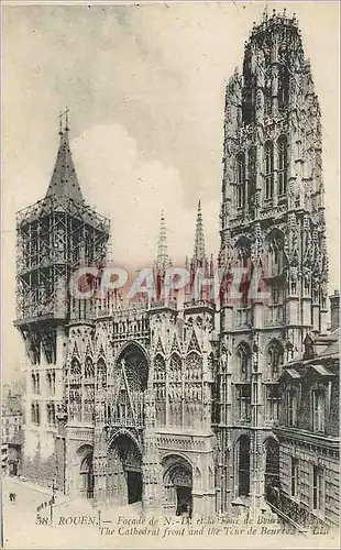 Cartes postales Rouen Facade de N D et la Tour