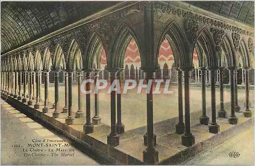 Cartes postales Mont Saint Michel Cote d'Emeraude Le Cloitre La Merveille