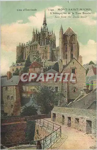 Cartes postales Mont Saint Michel L'Abbaye vu de la Tour Boucle