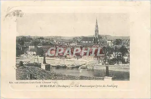 Cartes postales Bergerac (Dordogne) Vue Panoramique (prise du Faubourg)