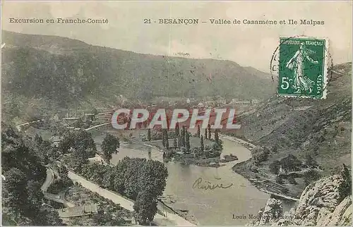 Cartes postales Besancon Excursion en Franche Comte Vallee de Casamene et Ile Malpas