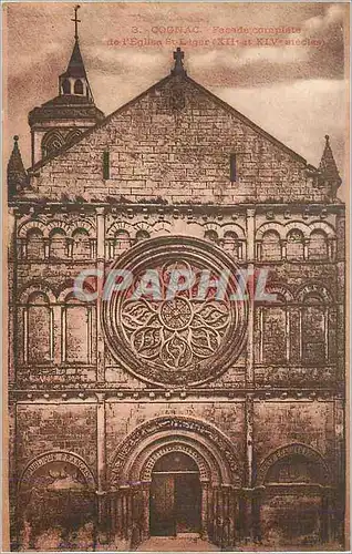 Cartes postales Cognac Facade Complete d l'Eglise St Leger (XIIe et XIVe Siecles)