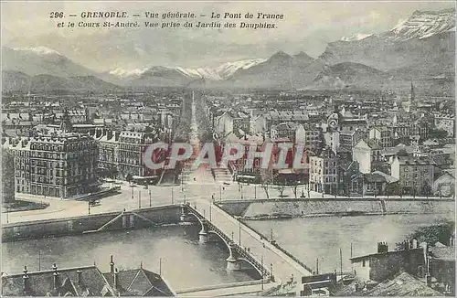 Ansichtskarte AK Grenoble Vue Generale Le Pont de France