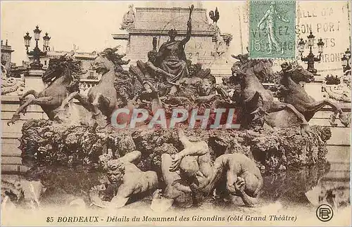 Cartes postales Bordeaux Delais du Monument des Girondins (Cote Grand Theatre)