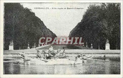 Cartes postales Versailles Allee Royale et Bassin d'Apollon