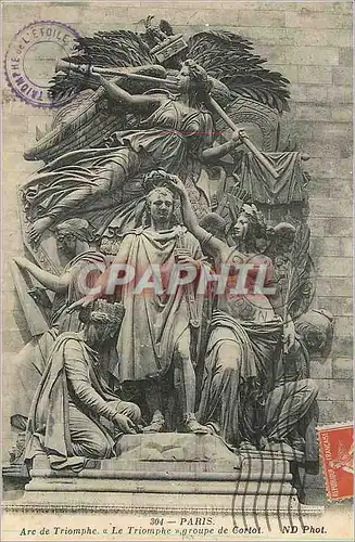Cartes postales Paris Arc de Triomphe Le Triomphe Groupe de Cortot