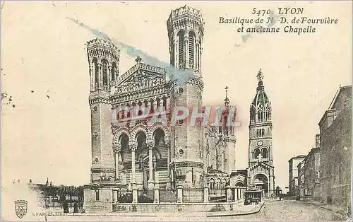 Cartes postales Lyon Basilique de N D de Fourviere et ancienne Chapelle