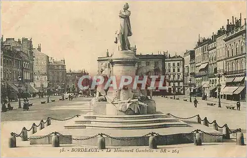 Cartes postales Bordeaux Le Monument Gambetta