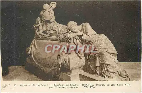 Cartes postales Eglise de la Sorbonne Tombeau du Cardinal Richelieu Ministre du Roi Louis XIII