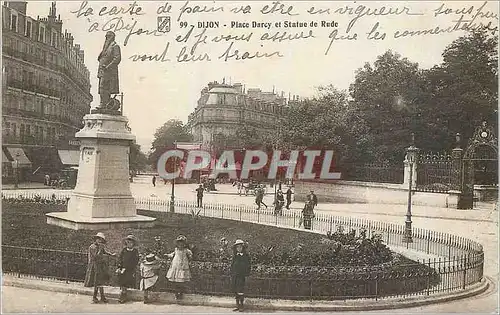 Ansichtskarte AK Dijon Place Darcy et Statue de Rude Enfants