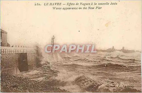 Cartes postales Le Havre Effets de Vagues a la Nouvelle Jetee