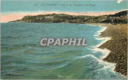 Cartes postales Le Havre Effets de Vagues a la Plage