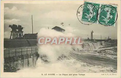 Ansichtskarte AK Le Havre La Digue par Gros Temps