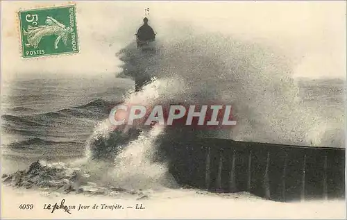 Cartes postales Un Jour de Tempete Le Havre Phare