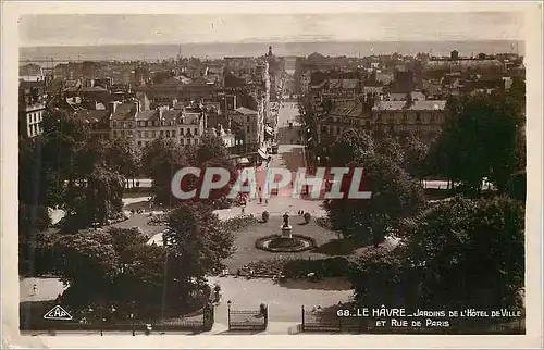 Cartes postales moderne Le Havre Jardin de l'Hotel de Ville et Rue de Paris