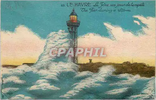 Cartes postales Le Havre La Jetee un Jour de Tempete