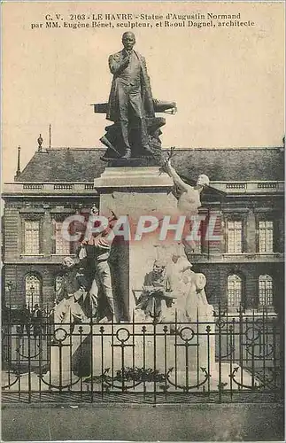 Cartes postales Le Havre Statue d'Augustin Normand