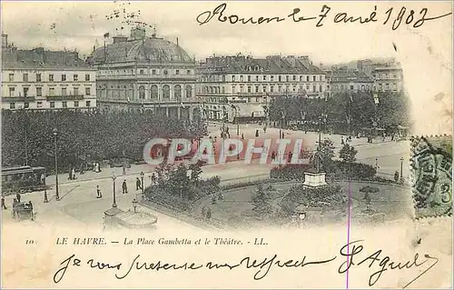 Cartes postales Le Havre La Place Gambetta et le Theatre