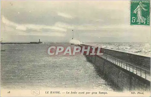 Ansichtskarte AK Le Havre La Jetee Nord par Gros Temps