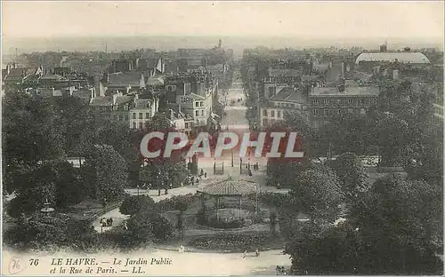 Cartes postales Le Havre Le Jardin Public et la Rue de Paris