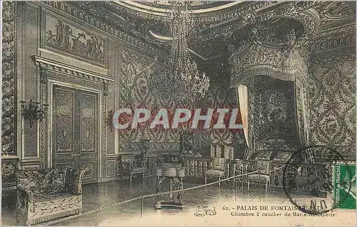 Ansichtskarte AK Palais de Fontainebleau Chambre a Coucher de Marie Antoinette