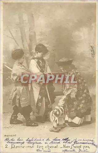 Cartes postales Donne moi ton Cheval Non J'Veux pas Enfants