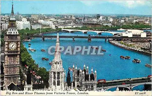 Cartes postales moderne London Big Ben and River Thames from Victoria Tower