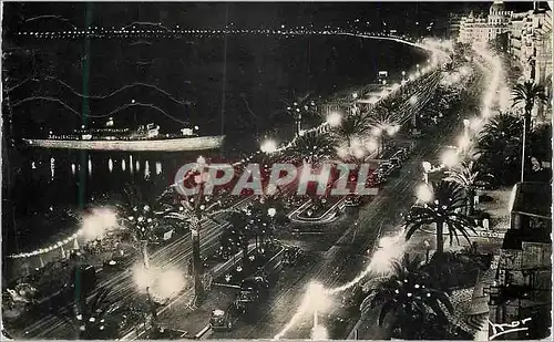 Moderne Karte Nice La Cote d'Azur La Promenade des Anglais La Nuit Bateau