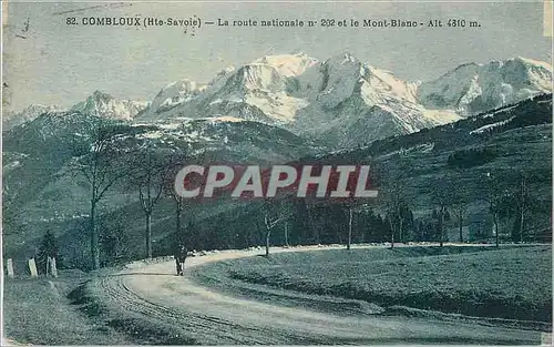 Ansichtskarte AK Combloux (Hte Savoie) La Route Nationale n 202 et le Mont Blanc alt 4810 m