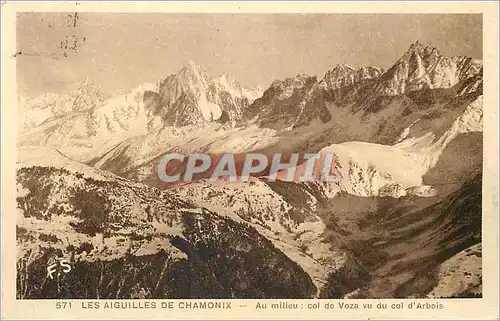 Ansichtskarte AK Les Aiguilles de Chamonix Au Milieu Col de Voza vu du Col d'Arbois