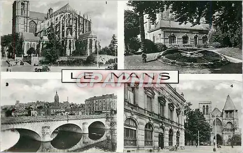 Cartes postales moderne Le Mans La cathedrale L'horloge florale Le pont Gambetta Eglise de la Couture