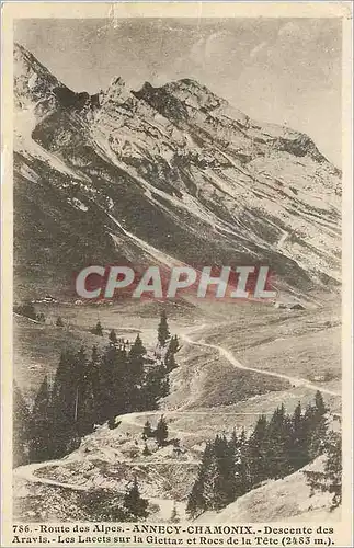 Cartes postales Annecy Chamonix Route des Alpes Descente des Aravis Les Lacets sur la Giettaz