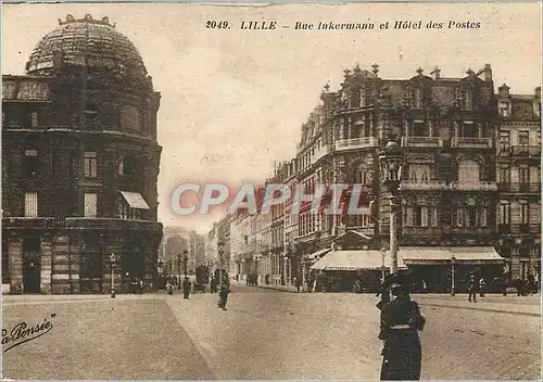 Cartes postales Lille Rue Inkermann et Hotel des Postes