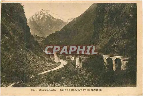 Cartes postales Cauterets Pont de Meyabat et le Peguere