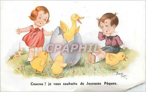 Ansichtskarte AK Coucou Je vous Souhaite de Joyeuses Paques