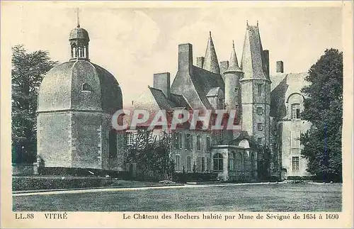 Cartes postales Vitre Le Chateau des Rochers habite par Mme de Sevigne de 1654 a 1690