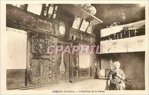Cartes postales Kerjean (Finistere) L'Interieur de la Ferme