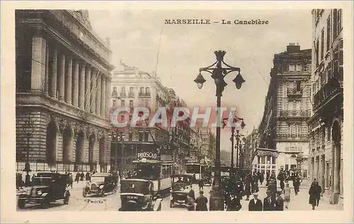 Cartes postales Marseille La Canebiere Tramway Phosscao
