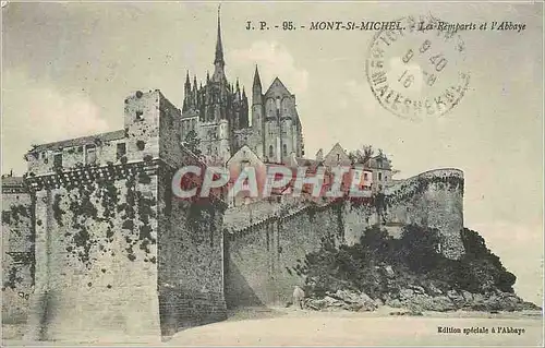 Cartes postales Mont Saint Michel Les Remparts et l'Abbaye