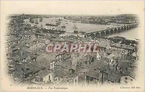 Cartes postales Bordeaux Vue Panoramique Bateaux