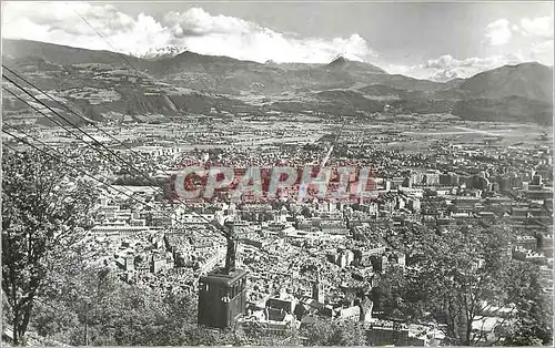 Moderne Karte Grenoble Panorama Telepherique de la Bastille