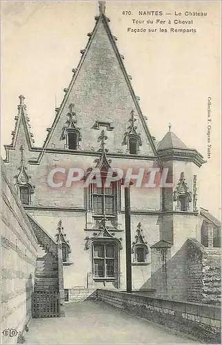 Cartes postales Nantes Le Chateau Tour du Fer a Cheval Facade sur le Remparts