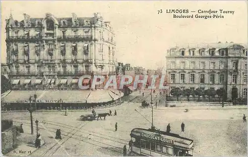 Cartes postales Limoges Carrefour Tourny Boulevard Georges Perin Tramway Chocolat Louit