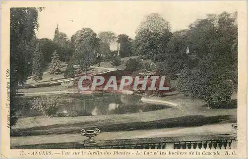 Cartes postales Angers Vue sur le Jardin des Plantes Le Lac et les Rochers de la Cascade