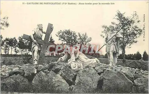 Cartes postales Calvaire de Pontchateau (VIIe station) Jesus Tombe pour la Seconde fois