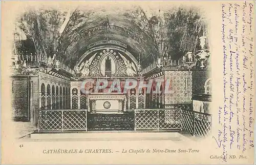 Ansichtskarte AK Cathedrale de Chartres La Chapelle de Notre Dame Sous Terre (carte 1900)